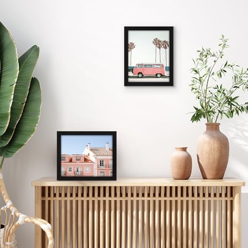 Image of Americanflat 8x10 Picture Frame with Shatter-Resistant Glass - Set of 2 - Signature Collection - Gallery-Style Frames Made of Engineered Wood - Picture Frames for Tabletop and Wall Display - Black