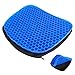 Coussin de Siège en Gel avec Housse en Tissu Anti-Poussière, Coussin Gel de Siège Antidérapant et Respirant, Soulager la Douleur du Nerf Sciatique pour Bureau, Maison, Voiture, Fauteuil Roulant(Bleu)