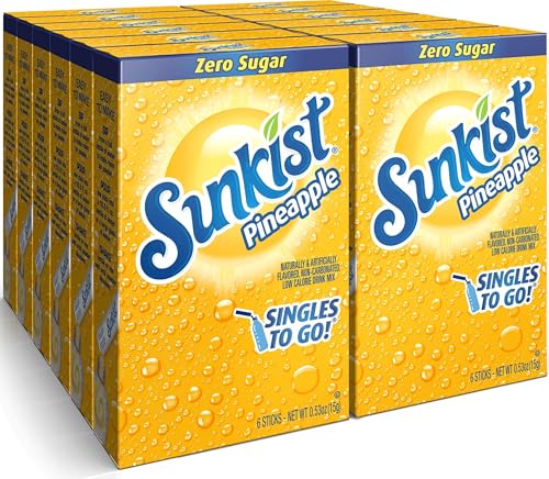 Image of Singles To Go! Sunkist Soda Drink Mix, Pineapple, 72 Packets