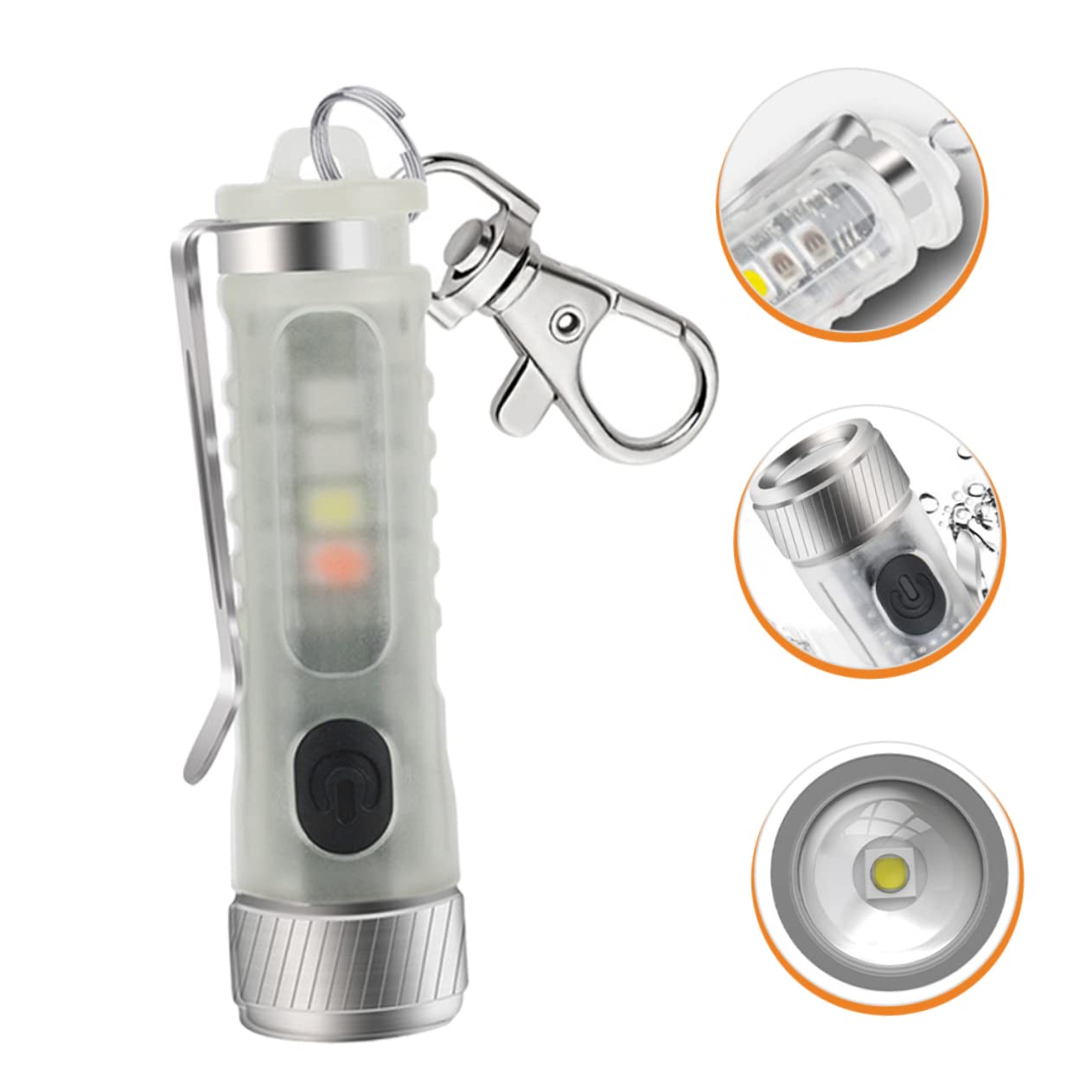 BESPORTBLE 4pezzi Mini Torcia Led Portachiavi Ricaricabile Regolabile Luce Portatile Per Escursioni Campeggio e Emergenze Modalità Di Illuminazione Design Compatto e Leggero Per Borse e