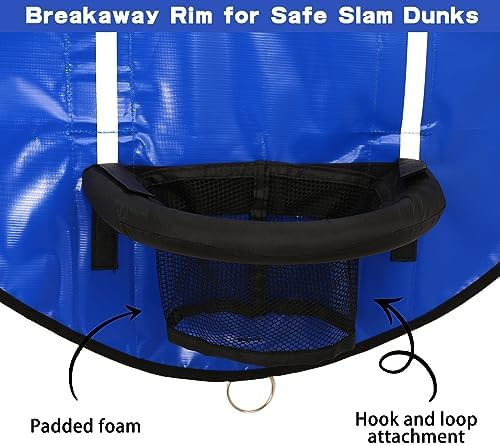 Trampoline Basketball Hoop with 3 Mini Ball and Pump, Breakaway Rim for Safe Dunking, Waterproof Sunscreen Soft Materials, Easy to Install, Trampoline Accessory for Kids Adults Indoor Outdoor Use 6 51Lrw58rfPL. AC