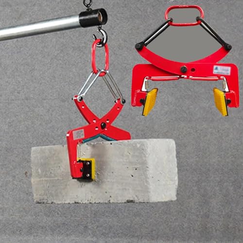 Granite Slab Clamp, Granite Panel Carriers, Heavy Duty Lifting Clamps, Adjustable Opening Granite Curb Clamp, Granite Panel Carriers Lifting Tools for Transporting, Stone(Opening Size 7-9.4in)