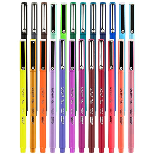 Marvy Uchida Le Pen Flex - 24 Colors - Colored Calligraphy Pens for Journaling - Quick Drying Smudge-Proof Brush Markers for Hand Lettering Drawing Journals and Planners