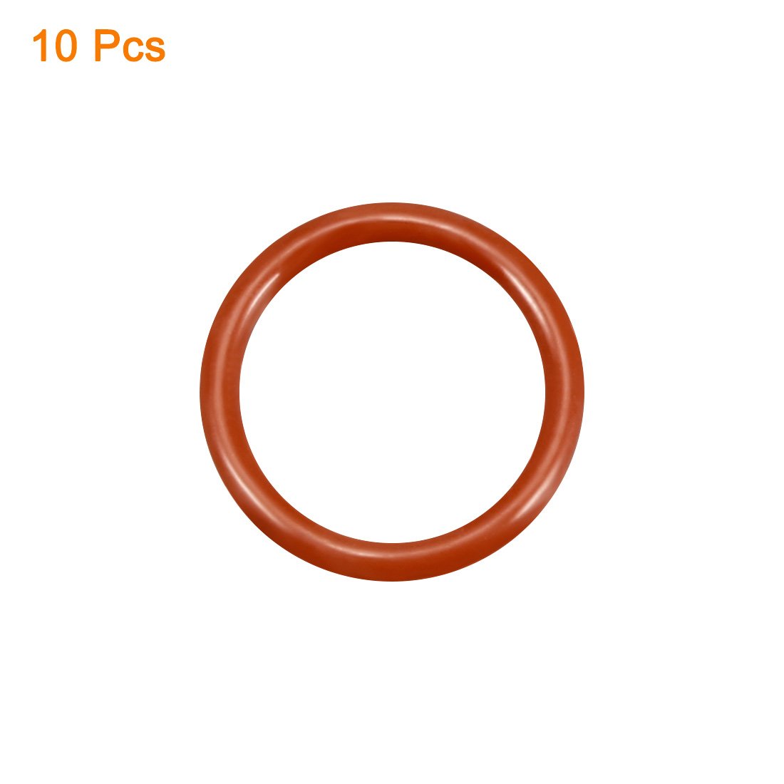 sourcingmap Silicone O-Ring, 17mm OD, 13mm ID, 2mm Width, VMQ Seal Rings Gasket, Red, Pack of 10, 13mmx17mmx2mm - Image 2