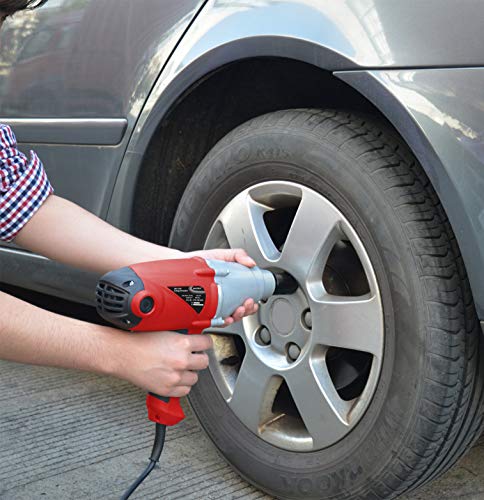 Matrix 120100230 Schlagschrauber Elektro, 1000 Watt, 450 Nm, mit Koffer, 3m Kabel, Reifenwechsel Auto, rot, schwarz – Bild 4