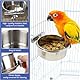 Edelstahl Vogelnapf,2pcs Edelstahl Vogel Futternapf,Edelstahlnapf Befestigung,Futter Schüssel Futternapf,Fütterungsbecher zum Aufhängen Käfig-Futterstation für Samen Vogel Papageien