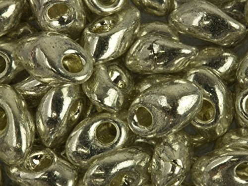 Miyuki Long Magatama Seed Beads - 4x7mm 'Silver Lined Galvanized Silver ' 8.5g