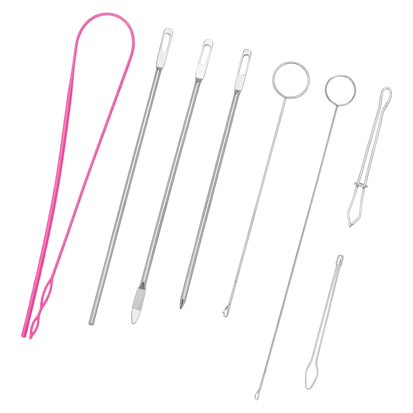 CUNZJIA 8Pcs Threader Tool Set Flexible Threader Turner Hook Tweezers Sewing Threading Tool