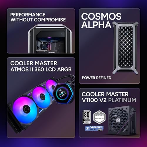 Image of Cooler Master Cosmos Pro Gaming PC RYZEN 7 9800X3D RTX 5080 ATX Desktop PC | AMD Ryzen 7 9800X3D + NVIDIA RTX 5080 16GB Gaming PC, 32GB DDR5 6000MHz, 4TB M.2 SSD, 360mm AIO Cooler, Windows 11