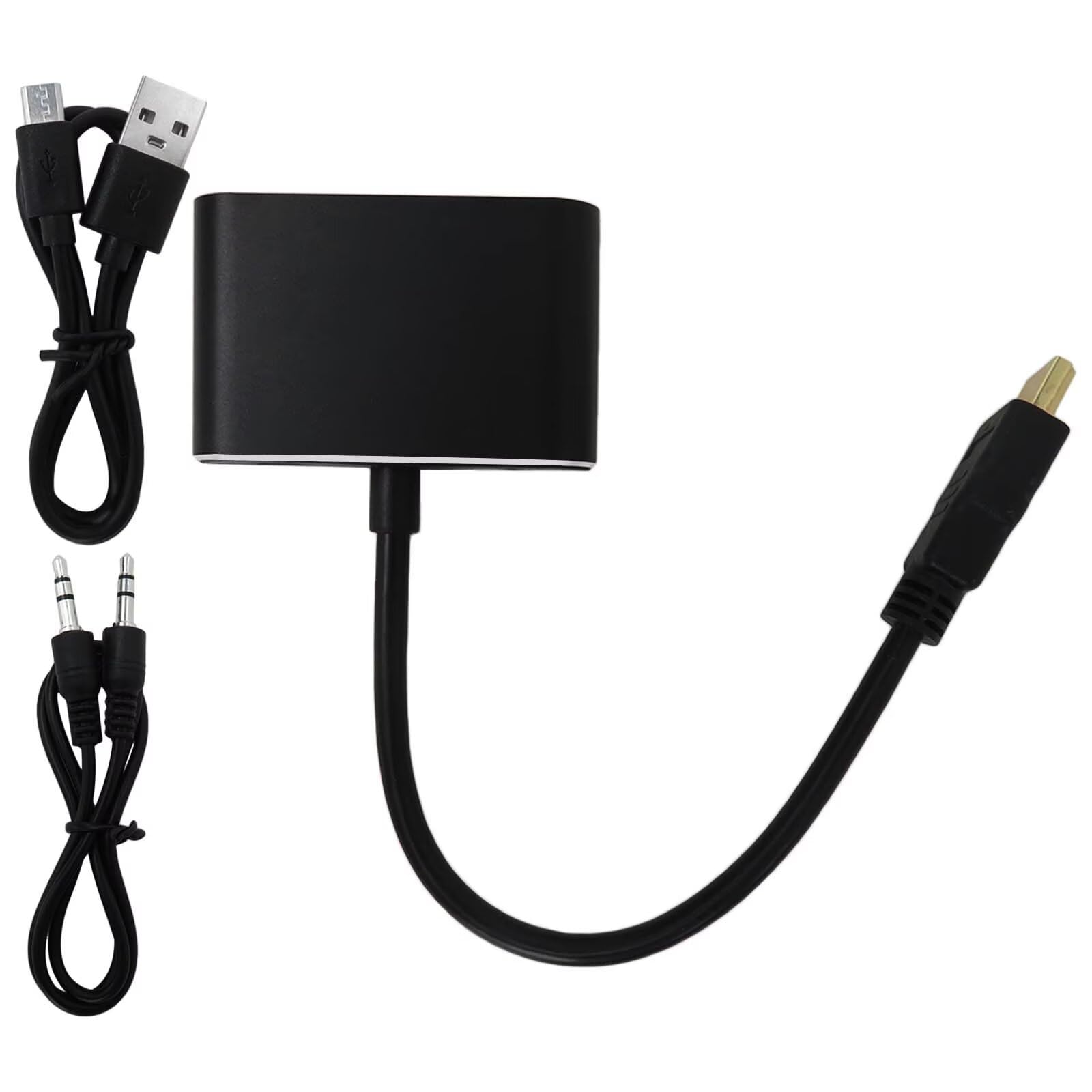 Misimain New 2 in 1 HDMI to VGA+HDMI Adater 1080P Full HD Video Audio Converter Suitable for Various Occasions-Copy/Extend Screen, Home Theather, Office Work, Meeting Speech