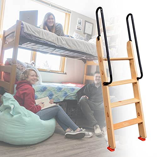 Escalera de madera para literas con asa: robusta y estable para dormitorios 2