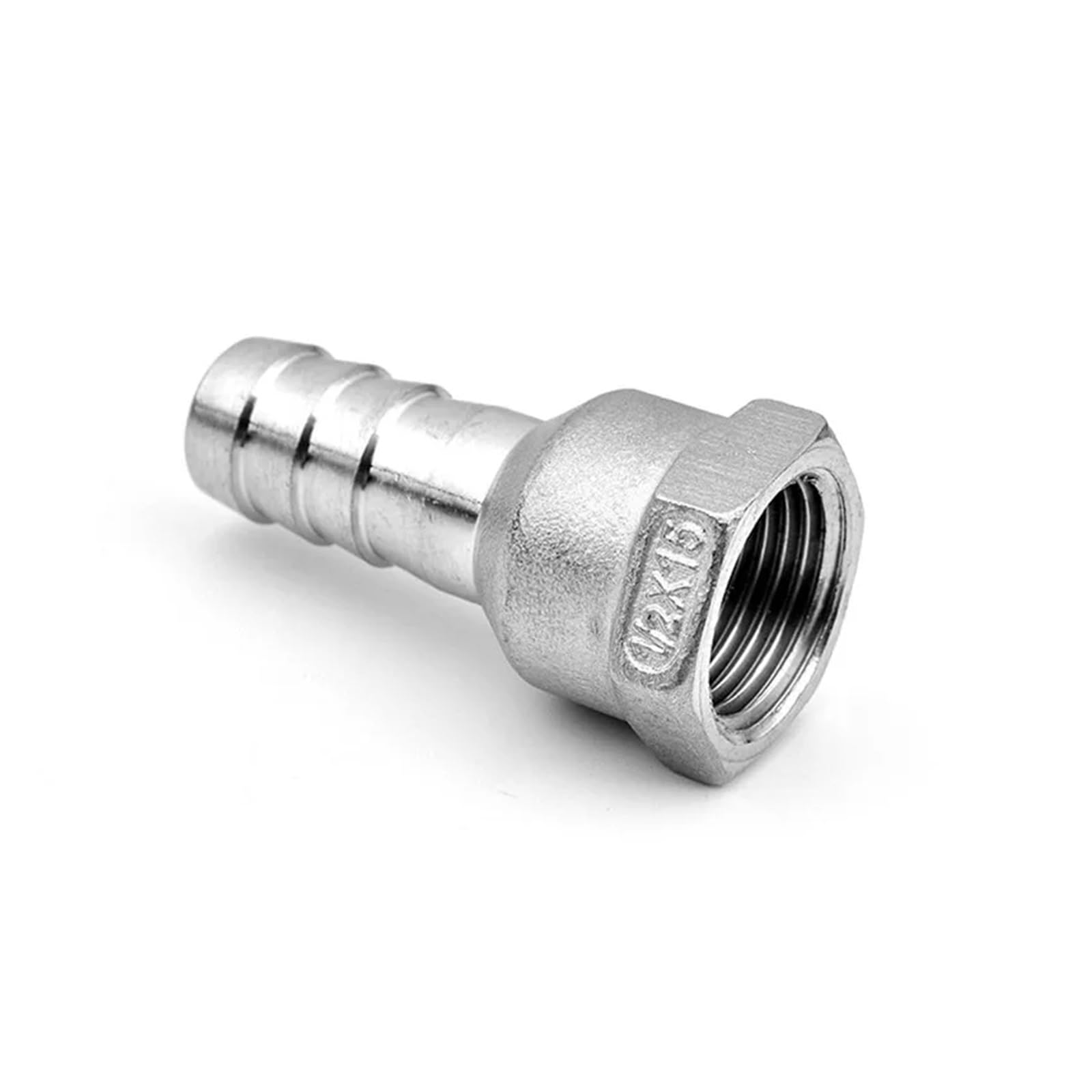 AARTERZZA 6mm 8mm 10mm 12mm 14mm 15mm 16mm 19mm 20mm Hose Barb to 1/2" Female Thread 304 Stainless Steel Pipe Fitting Connector(6mm)