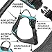Black Rhino - The Comfort Dog Harness with Mesh Padded Vest for Small - Large Breeds | Adjustable | Reflective | 2 Leash Attachments on Chest & Back - Neoprene Padded Training Handle (Medium, Aqua/Gr)