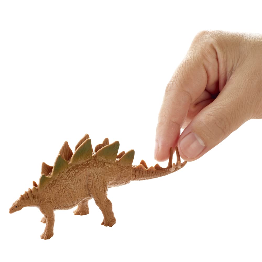 Mini figuras coleccionables de dinosaurio inspiradas en el mundo jurásico, figura de dinosaurio de estegosaurio, marrón con placas verdes, bolsa ciega identificada sin abrir ~ Wave 10