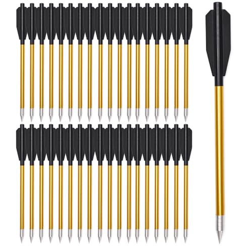 ELONG OUTDOOR Aluminium Crossbow Bolts Arrows 6.3" Steel Tips for 50-80lbs Pistol Mini Crossbow Archery Target Shooting Hunting (Pack of 60)