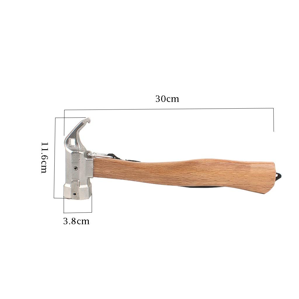 NYKK Martillo Exterior de Acero Inoxidable Martillo con Cabeza de Cobre Multifuncional Carpa Martillo Clavo Tirador de la Herramienta Que acampa Multiusos Martillo de Orejas