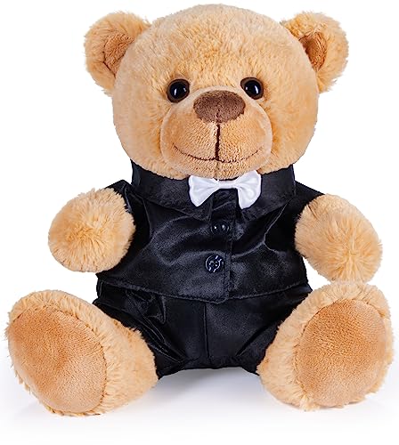 BRUBAKER Teddybär Bräutigam im Anzug - 25 cm Teddy Geschenk für...