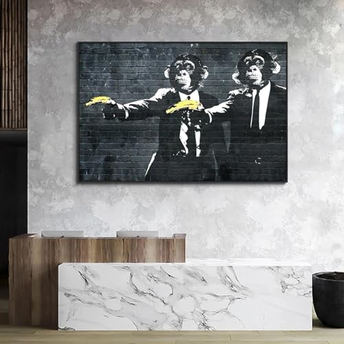 Toile singe banane graffiti affiche animaux drôles pour remplacer vos cadres vides
