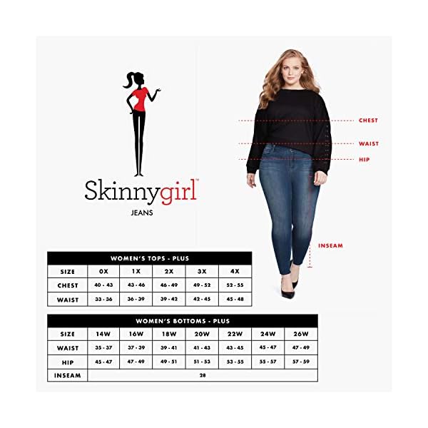 Skinnygirl-Womens-Plus-Size-The-High-Rise-Flare-Jean Skinnygirl Women's Plus Size The High Rise Jean, raw Rinse-Polished Flare, 22W
