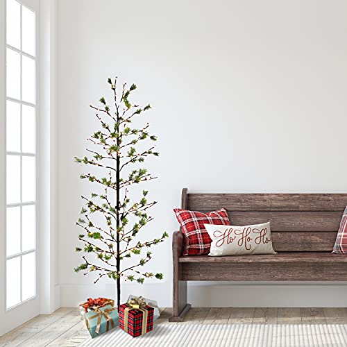 Puleointernational6footprelitglitterartificialgarlandchristmastreegreen  Urban Country Home Decor Puleo international 6 foot pre lit glitter artificial garland christmas tree green  urban country home decor