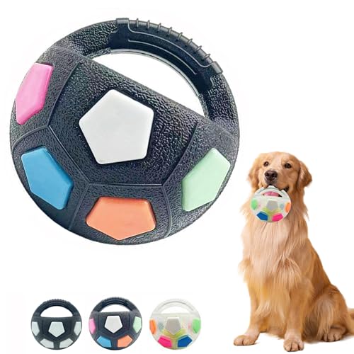 palla per cani con maniglia, palla per cani indistruttibile,palla rimbalzante per cani,giochi per cani interattivi, gioco interattivo di lancio e riporto, per cani di taglia piccola, media e grande-B