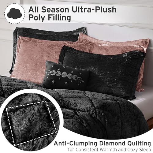 Miniatura 4 de Juego de edredón queen de Intelligent Design, juego de edredón de terciopelo, juego de edredón de lujo con acolchado de diamante, juego de edredón