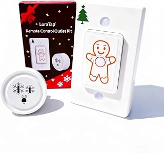 LoraTap Remote Control Outlet (Christmas Tree Light Switch): Wireless Wall Switch – 100ft Indoor Range – On/Off Outlet for Holiday Lights & Small Appliances – Pre-Programmed & No Wiring