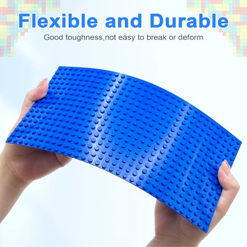 6 Platten-Set Bausteine Grundplatten, Classic Grundplatte 12,9 * 25,6 cm mit 16 × 32 Noppen, Kompatibel mit Meisten Marken, Kompatibel mit Bauplatte Lego Classic,Rechteckige Grundplatte,Grau,Grün,Blau