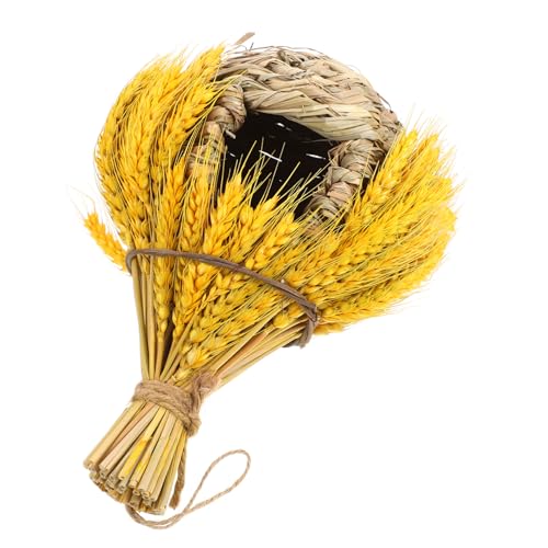 ROMISBABA ガーデンバードハウスわら編まれた鳥の家手編まれた鳥の巣の鳥小屋小屋のペンダント