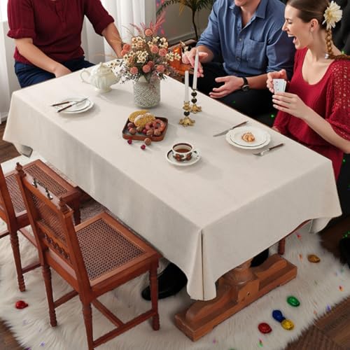 Nappe anti-graisse rectangulaire imperméable beige pour table - 3