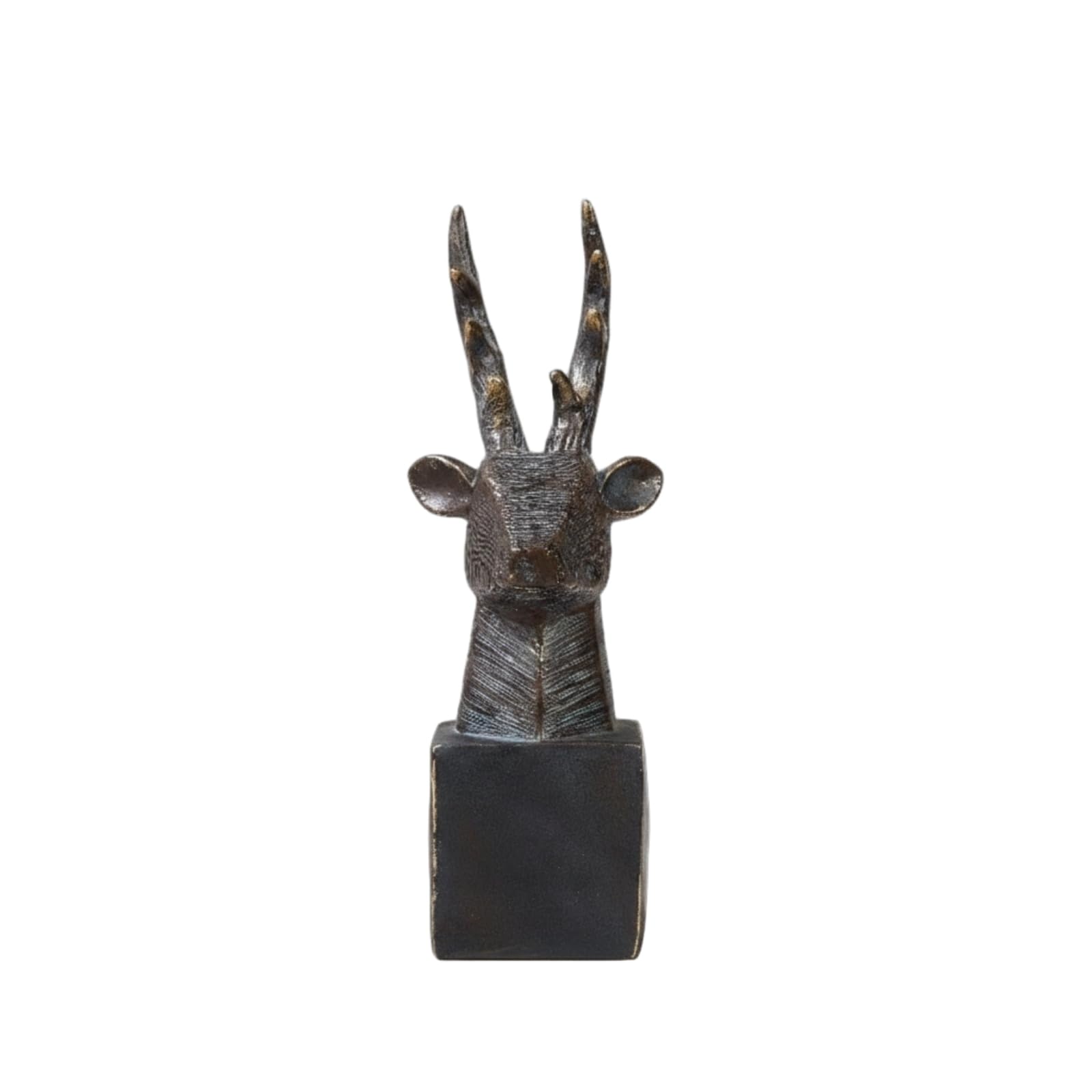 Busto Cervino Qianly adorno de interior con acabado oscuro y arte decorativo fino