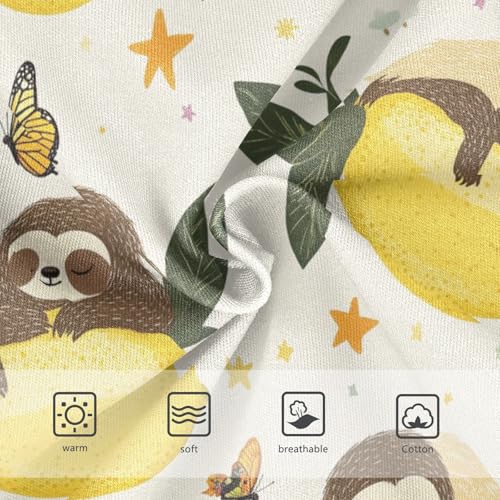 Wusikd Sloths Sleeps Girls' Underwear Cotton Lemon Butterflies Girls Briefs Soft Toddler Underwear 2T3