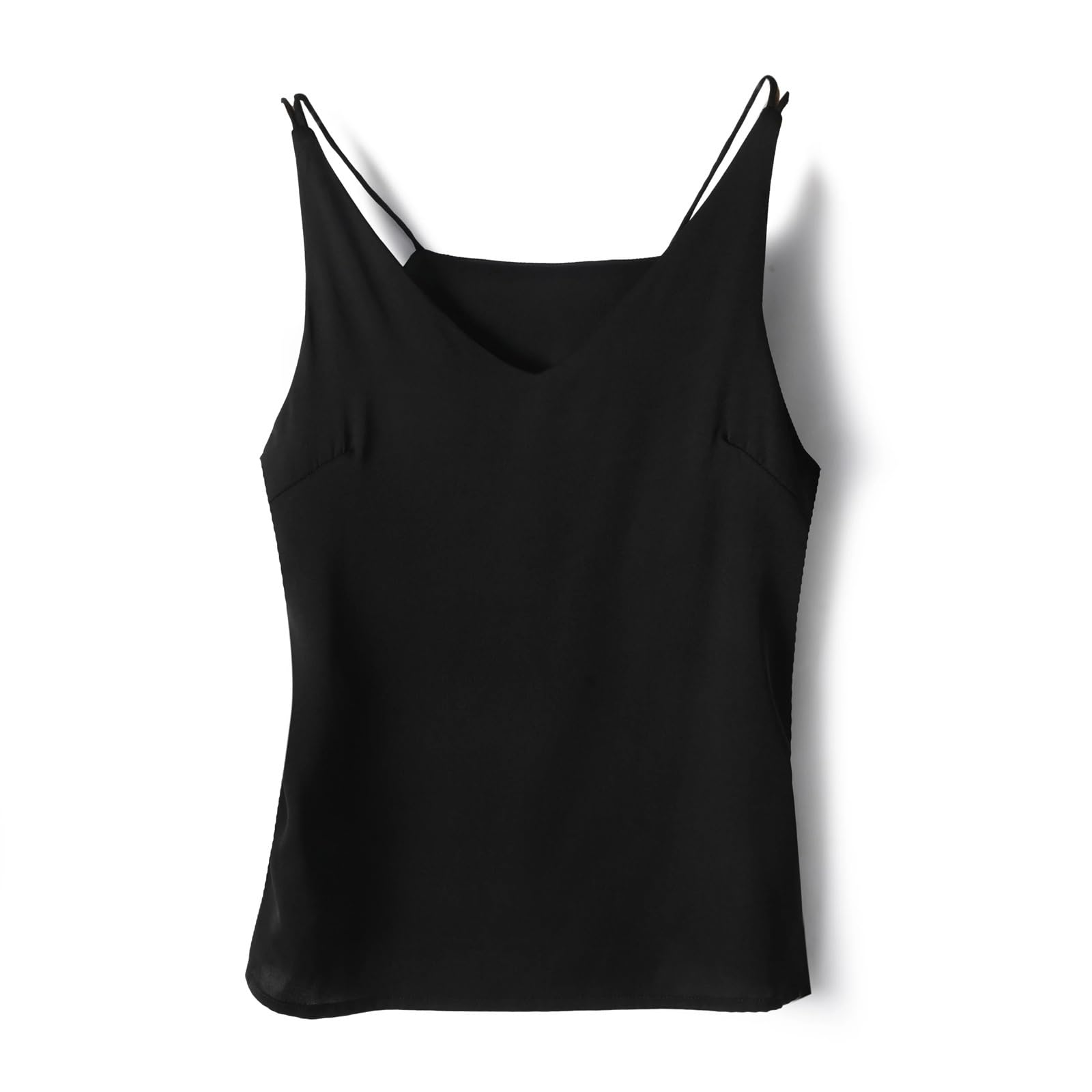 Camiseta Tirantes Mujer Chaleco Informal for Mujer de satén elástico Seda Morera Natural, versátil, con Cuello en V y Color Liso