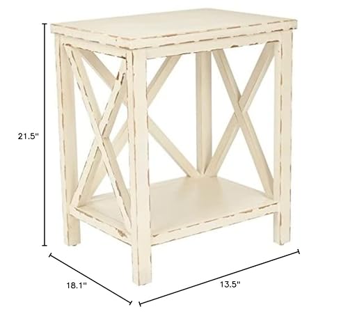 Safavieh American Homes Collection Mia Distressed Ivory End Table #TOP4