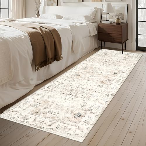 Homcomodar Vintage Runner Rugs for Hallway 65x180cm Carpet Runners for Hallways Non Slip Beige Kitchen Runner for Entryway Hall Bedroom Launtry - Image 3