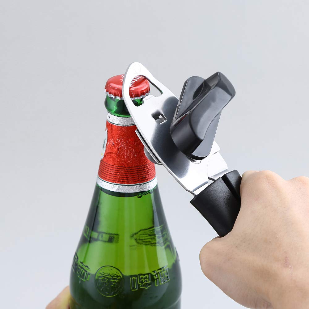 Casiz Ouvre-boîte Manuel Avec Poignée Antidérapante Et Bouton