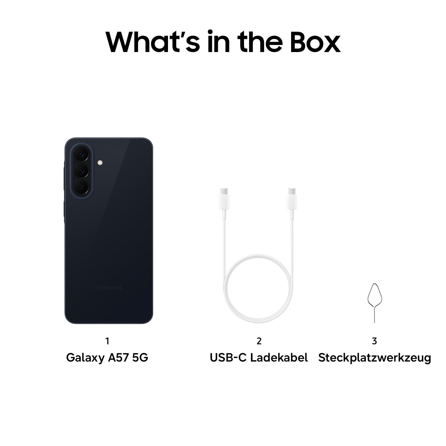 Samsung Galaxy A57 5G, Schlankes AI-Smartphone, Awesome Intelligence, 128 GB Speicherplatz, 50 MP Weitwinkel-Kamera, Bis zu 2 Tage Akkulaufzeit, IP68, Awesome Navy, 2,5 Jahre Herstellergarantie