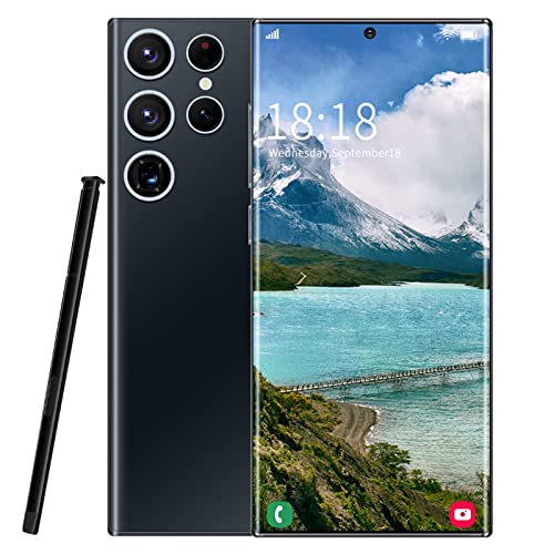 oneforus S22Ultra 5G Smartphone, teléfonos móviles de 6,8 Pulgadas, Android 12 Dual SIM Free Smartphones desbloqueados, 4GB RAM+64GB ROM, 32MP+64MP, AI Face Unlock,Black-UK Cover