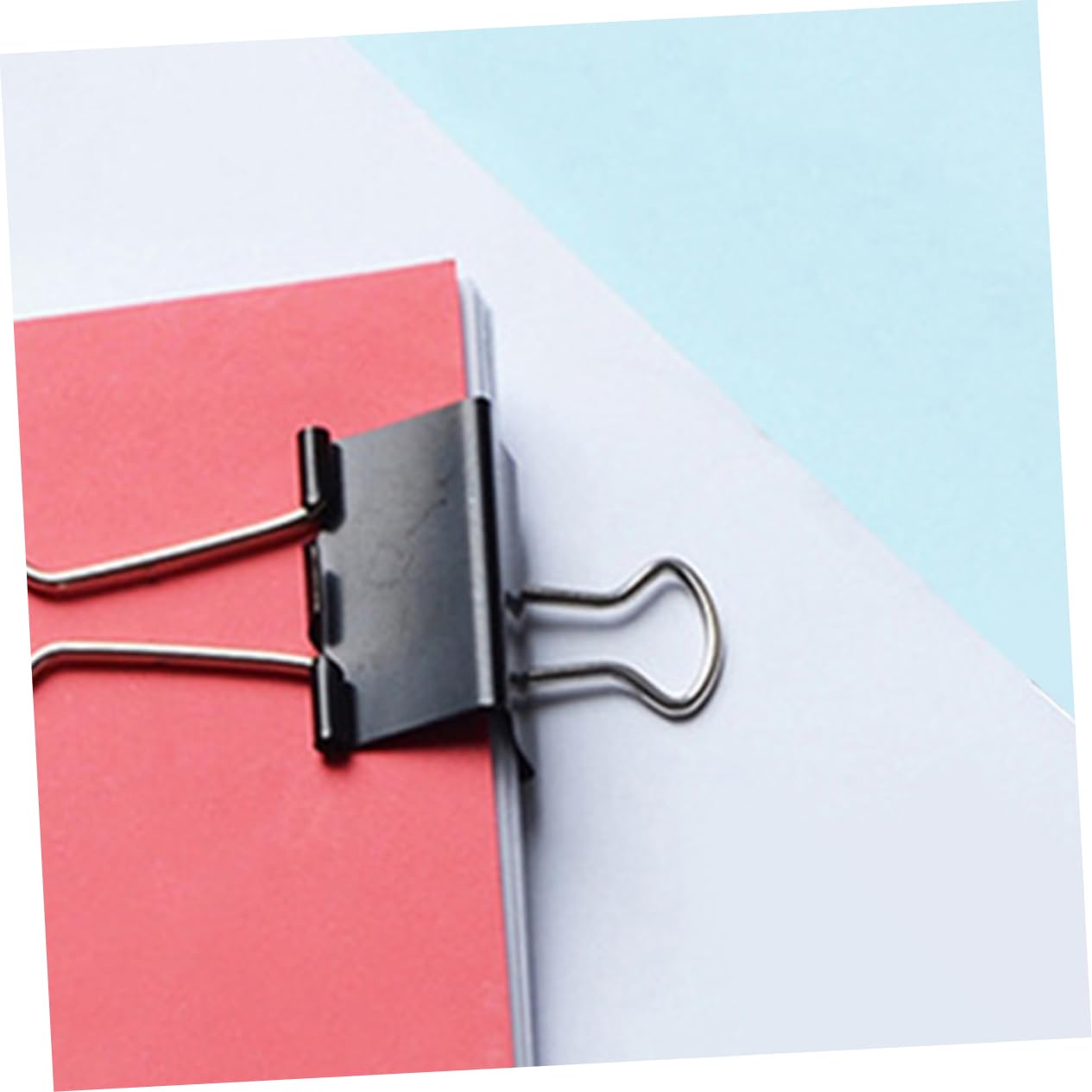 DOITOOL Lot de 60 Pinces à Reliure Noires en Fer, Pince à Papeterie Triangulaire pour Documents, Fournitures de Bureau, École et Usage Quotidien