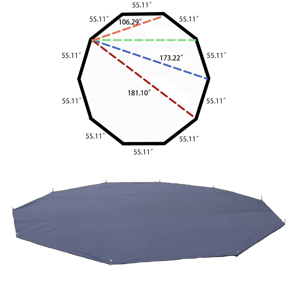 Vilemoon Footprint for Tipi Hot Tent, Ten Horns Ground Sheet Mat, Tent Floor, 5-6Person Waterproof Lightweight Camping Tarp