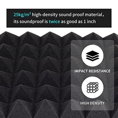 Acoustic Sound Proofing Foam Panels: 12 Pack Acoustic Foam Panels with Double Sided Tape - Image 3