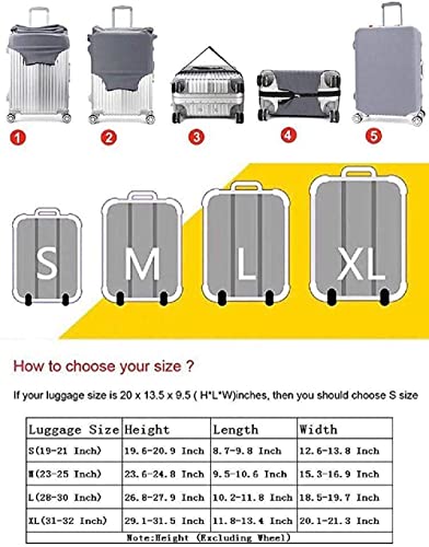 7-Mi Luggage Covers Washable Suitcase Protector Anti-Scratch Dustproof Protective Fits 19 To 32 Inch Luggages Black L thumb #6