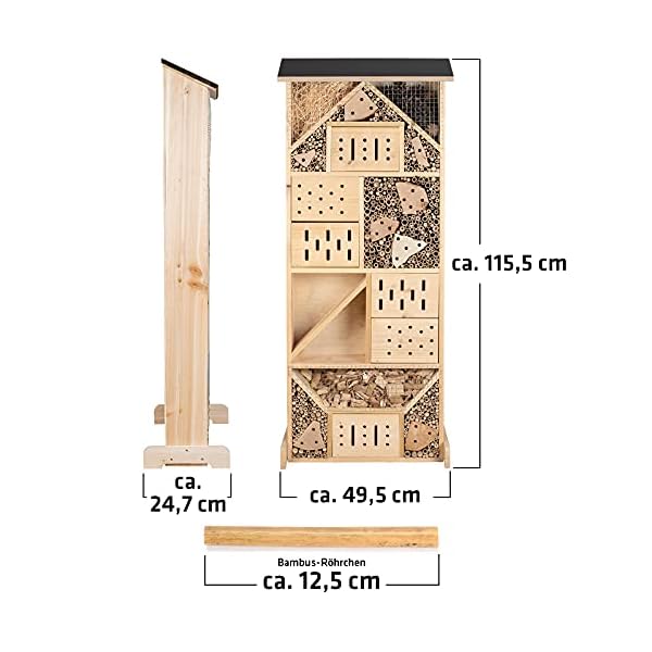 GARDIGO® Insektenhotel XXXL Made in Germany, Hergestellt in einer sozialen Einrichtung I Insektenhaus für den Garten I… – Bild 4