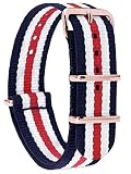 Pulseras ZULU para reloj hechan de tela de nylon balístico superior para la fijación del reloj, hebilla de acero inoxidable y lazo de nylon fija para empujar a través del extremo de la correa