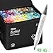Ohuhu Alcohol Markers Brush Tip - 120-color AP Certificated Double Tipped Art Marker Set for Artist Adults Cozy Coloring Drawing Illustration - Brush and Fine Dual Tips - Honolulu B - Refillable