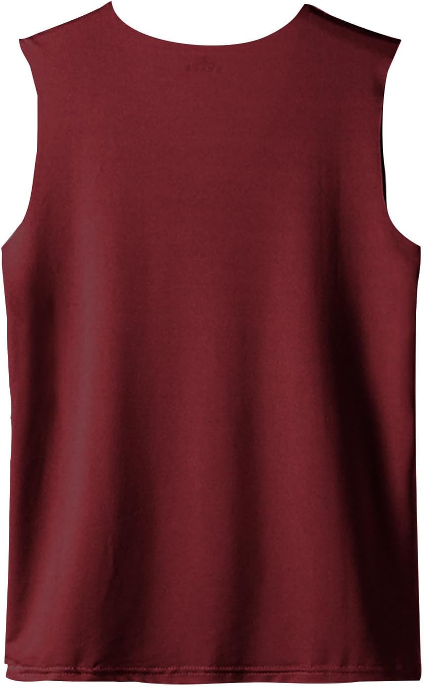 Men's Ice Silk Tank Top Traceless Thin Undershirts V-Neck Sleeveless A-Shirt Basic Athletic Bodybuilding Vest
