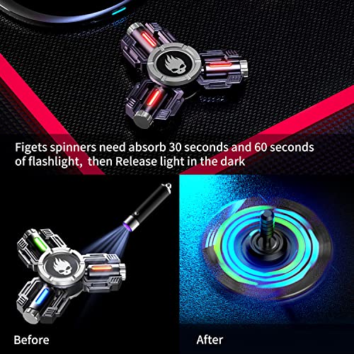 Image of INNOPLUS Fidget Spinners, Fidget Spinner Gifts for Adults, Finger Hand Spinner, Metal Fidget Spinner, Fidget Toys, Fidgets for Teens, Stress Anxiety ADHD Relief Figets Toy, Luminous Night Effects