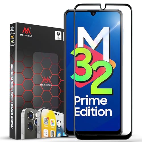 Image of Mr.Shield Top-Notch HD+ Tempered Glass Screen Protector Guard for Samsung Galaxy M32 Prime Edition / M32 / A32 / F22 / A31 (6.4 Inch), 9H Hardness, Military Grade Protection, Easy Installation kit