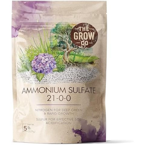 Ammonium Sulfate 21-0-0 Fertilizer, High Nitrogen Fertilizer for Plants Rapid Growth & Deep Greener Color, Ideal Ammonium Sulfate Fertilizer & Soil Acidifier to Lower pH Levels in Alkaline Soil, 5 lb Cover