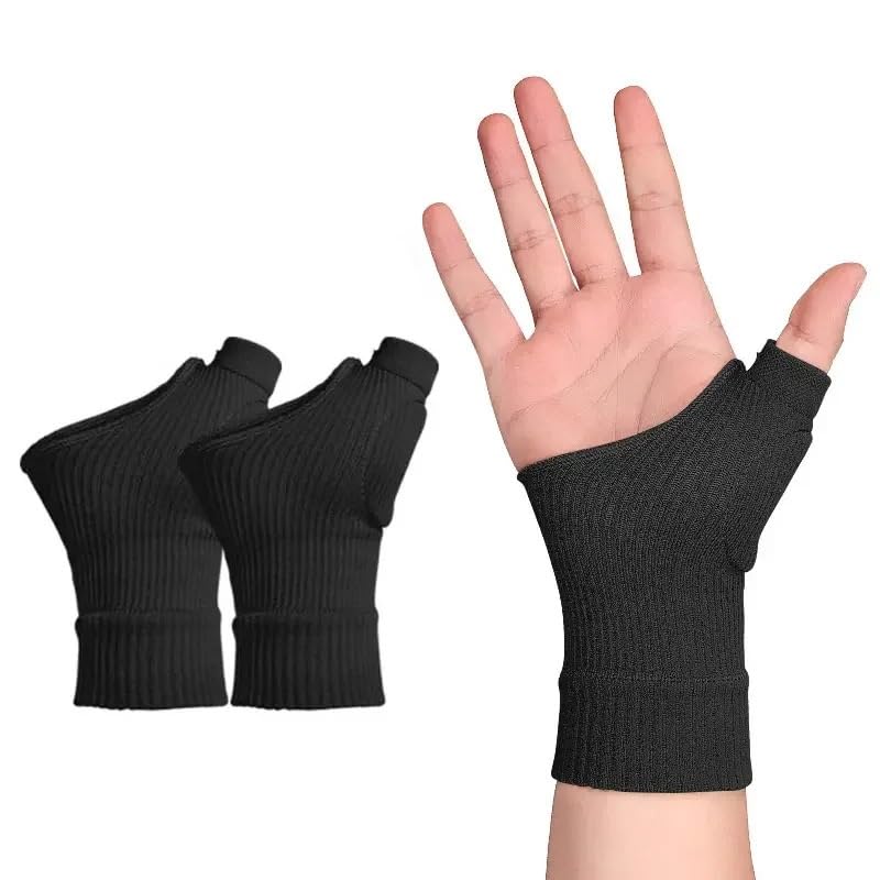 Wrist Supports,Hand Brace 1Pair Wrist Thumb Compression Arthritis Gloves, Breathable Wrist Support Brace Wrist Sleeve With Gel Thumb Injury PadsBlack,S